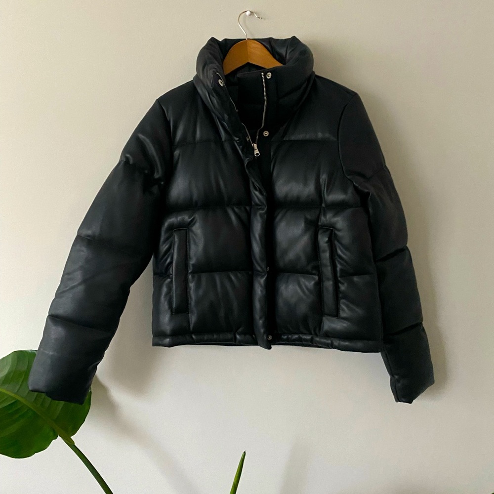 Abercrombie & Fitch Leather Mini Puffer